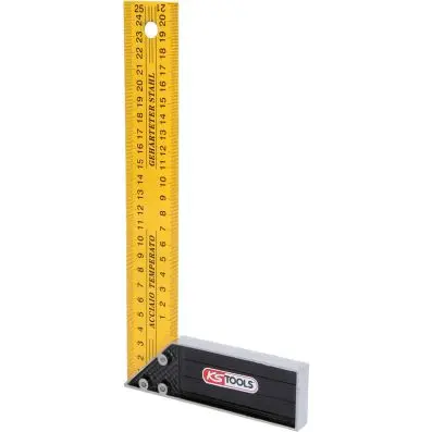 Cabinetmakers square with aluminium stoc k, 250mm 
