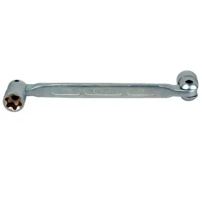 Double revolving head spanner for Torx E profile, E18xE20 