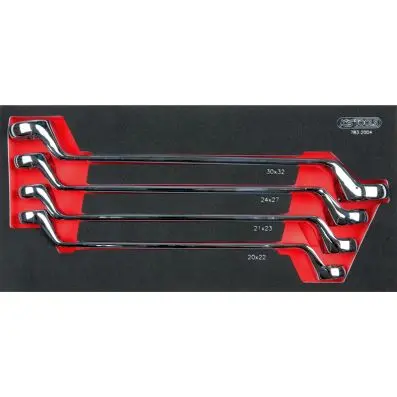 SCS CHROMEplus double ring spanner set, 4 pcs, 1/3 system insert 
