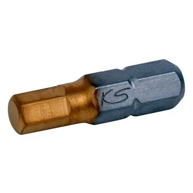 1/4" TIN Bit hexagon, 25mm, 6mm, pack of 5 
