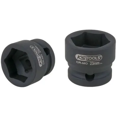 1/2" hexagon impact socket, extra short, 23.0 mm 