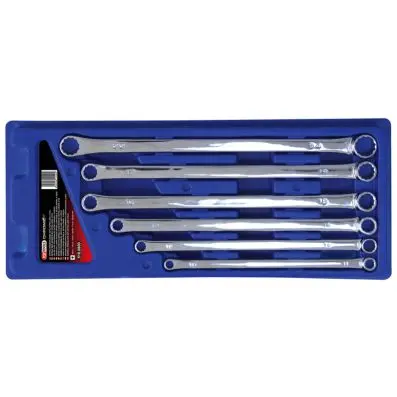 CHROMEplus Double ring spanner set, extr a long, 6 pcs 