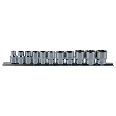 3/8" CHROMEplus hexagonal socket set, 11 pcs 8-19mm 