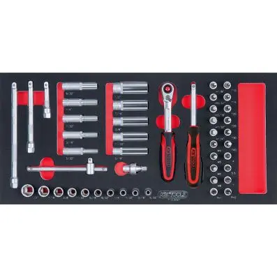 1/4" socket set, 47 pcs, 1/3 system inse rt 