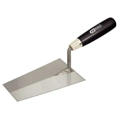Gauging trowel, square edged, 200mm, wit h wood handle 
