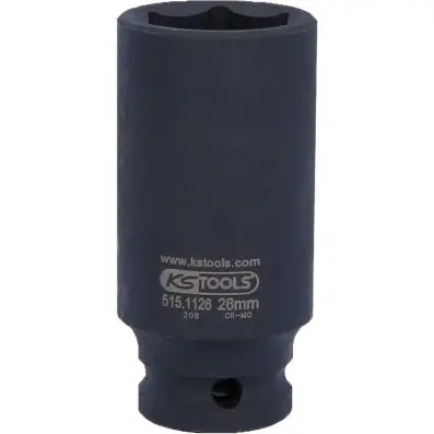 1/2" Hexagon impact socket, deep, 26mm 