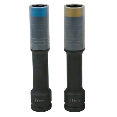 SlimPOWER Aluminium wheel impact socket set, extra long, 2 pcs, 1/2", 17+19mm 