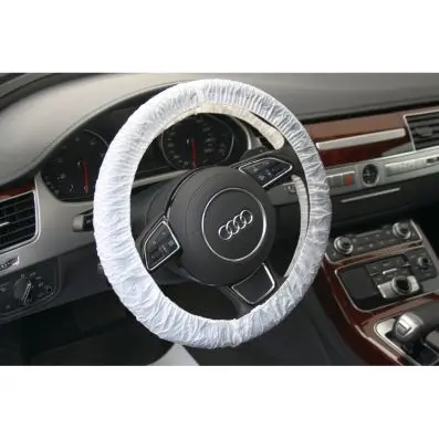 Single-use steering wheel cover, white, pack of 250 