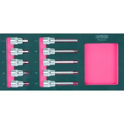 SCS CHROMEplus 1/2'' Bit socket set, 10 pcs, 1/3 system insert 