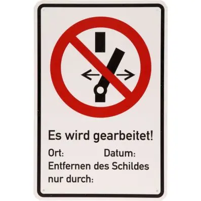 Earthed warning sign 