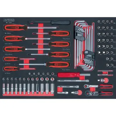 SCS CHROMEplus 1/4" Socket set, 95 pcs, 1/1 system insert 