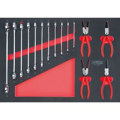 SCS Spanner- and plier set, 15 pcs, 1/1 system insert 