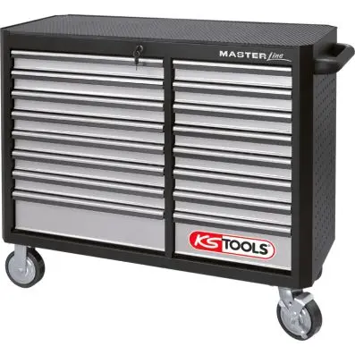 MASTERline tool cabinet Xextra long, wit h 16 drawers black/silver 