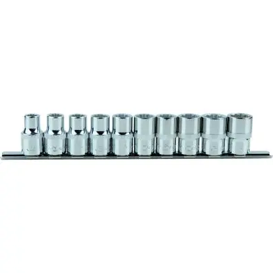 1/2" CHROMEplus 12 Point socket set, 10 pcs 10-19mm 