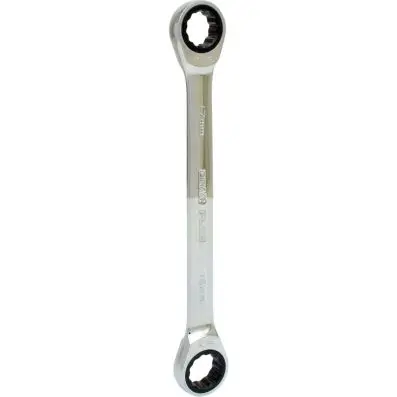 GEARplus Double ring ratchet spanner, 17 x19mm 