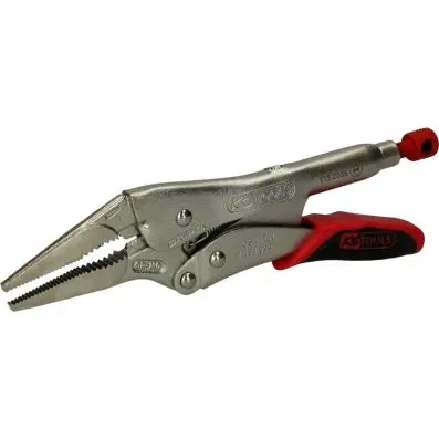 Long-nose locking pliers with quick-rele ase lever,60mm,L=205mm 