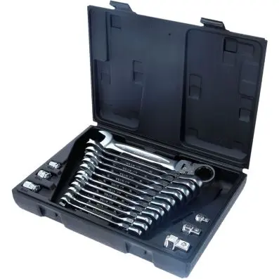 GEARplus flexible locking combination ra tcheting spanner set, 18 pcs 
