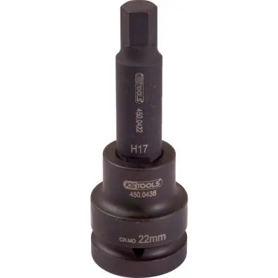 3/4" impact bit socket, hexagon, long, 2 4mm 