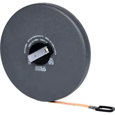 Enclosed glassfibre tape measure, 50m 
