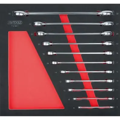 SCS Ring spanner set, offset, 11 pcs, 2/ 3 system insert 