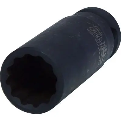 1/2" 12 point impact socket, long, 19 mm 