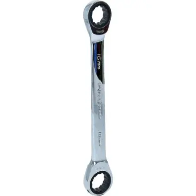 GEARplus Double ring ratchet spanner, 16 x18mm 