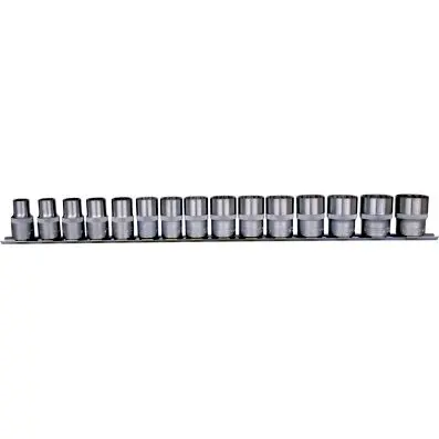 1/2" 12 Point socket set, 15 pcs, 10-24m m 