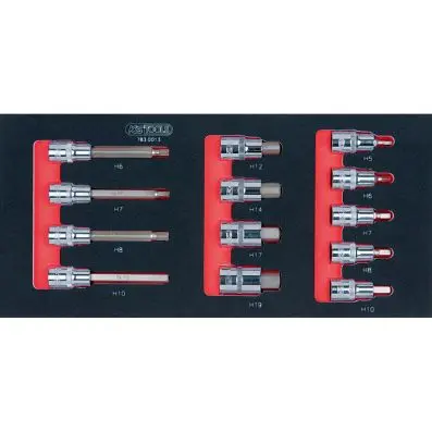 SCS CHROMEplus 1/2" Bit socket set, 13 p cs, 1/3 system insert 