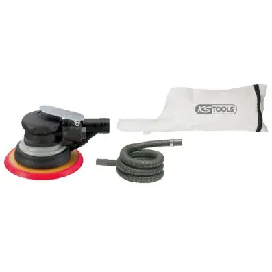 Rapid-removal finish pneumatic eccentric sander with dust extraction 