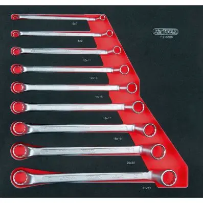SCS Double ring spanner set, 9 pcs, 2/3 system insert 