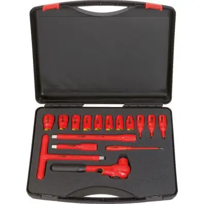 Insulated socket wrench set, 16 pcs, 1/2 " 