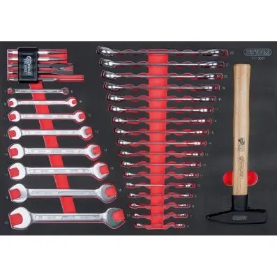 Spanner and hammer set, 31 pcs, 1/1 syst em insert 