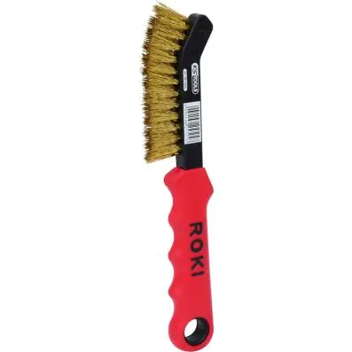 Brass wire brake saddle wire brush 2 row ed, straight 
