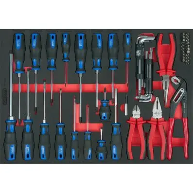 Pliers and screwdriver set, 59 pcs, 1/1 system insert 