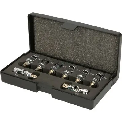 1/4" CHROMEplus Bit socket set with join t Torx, 8 pcs T8-T40 