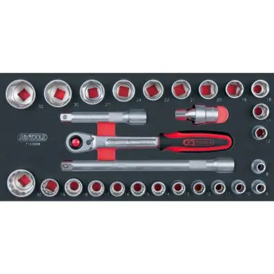 SCS Socket set, 28 pcs, 1/3 system inser t 
