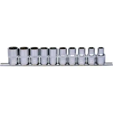 1/2" Hexagonal socket set,10 pcs, 10-19m m 