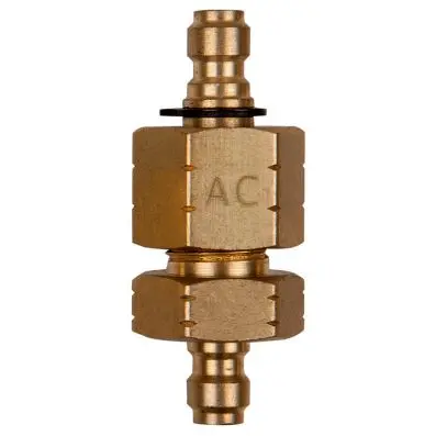 Dual adapter piece M14x1.25 internal and external thread and 1/4" hose connection 
