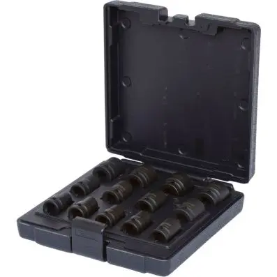 12 Point impact socket set, 13 pcs, 1/2" 
