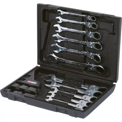 GEARplus flexible locking combination ra tcheting spanner set, 12 pcs 