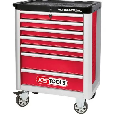 ULTIMATEline tool cabinet,with 7 drawers ,red/silver 