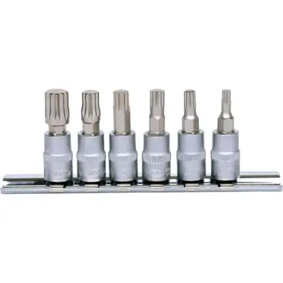 1/4" Bit socket set spline (XZN), 6 pcs, M4-M10 