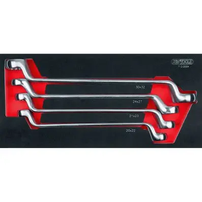 SCS Ring spanner set, offset, 4 pcs, 1/3 system insert 