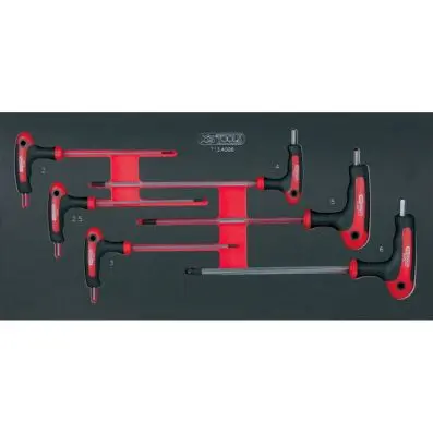 SCS Torx T-handle key wrench set, 6 pcs, 1/3 system insert 