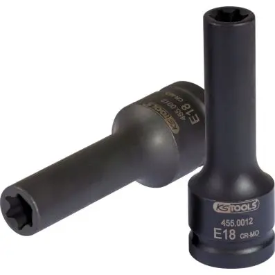 3/4" Torx E impact socket, deep, E18 