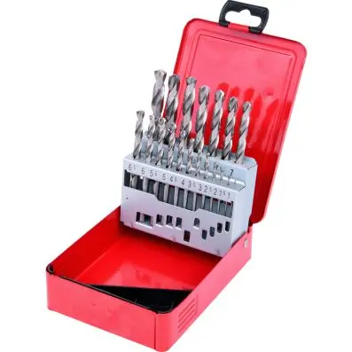 HSS-G Twist drill set, in metal case, 19 pcs 1-10mm 