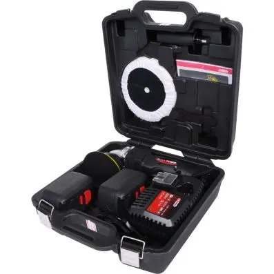 Cordless polisher, 2.300 r.p.m. 18V, wit h 2 batteries and 1 charger 
