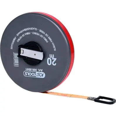 Enclosed glassfibre tape measure, 20m 