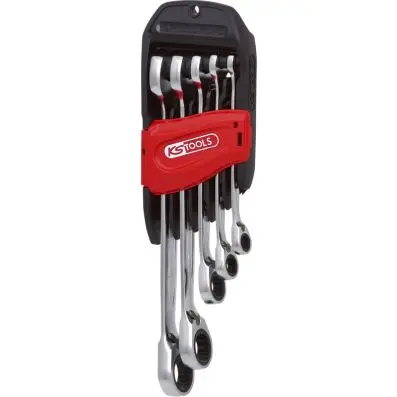 GEARplus Reversing combination ratchetin g spanner set, 5 pcs, 8-19mm 