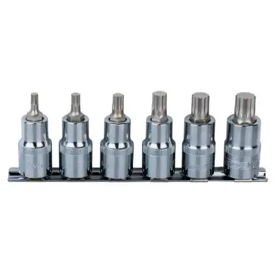 1/4"CHROMEplus Bit socket set spline (XZ N), 6 pcs 